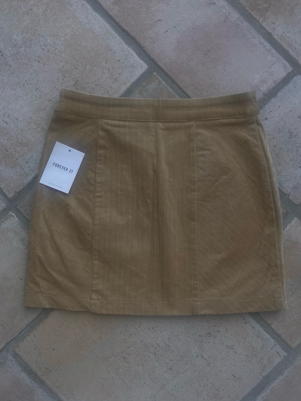 NWT Forever 21 Tan Corduroy Mini Skirt